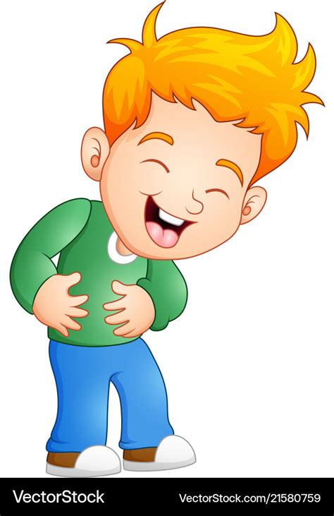 Little Boy Laughing Out Loud Face Cartoon Vector Clipart Friendlystock
