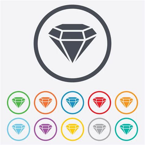 Diamond Sign Icon Jewelry Symbol Gem Stone Stock Vector Image By