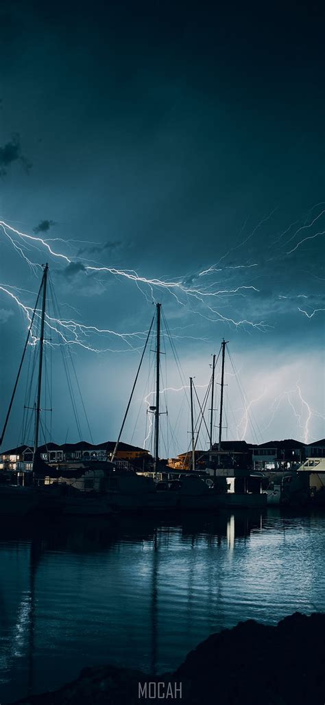 Boat Mast Lightning And Sky Huawei Enjoy 9s Full Mocah 1080 X