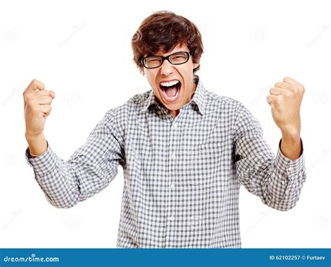 Guy Celebrating Win Stock Image Image Of Celebrating 62102257