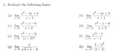 It explains how to evaluate one sided limits as well as how to evaluate the function using graphs. Solved: 1. Evaluate The Following Limits. | Chegg.com