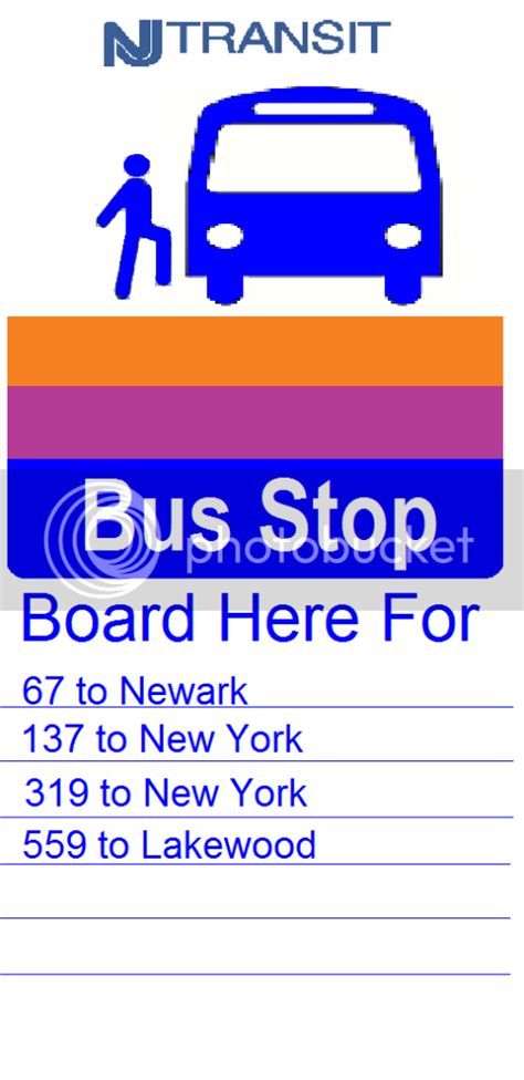 Nj Transit Bus Stop Signs Artwork And Graphic Design Nyc Transit Forums