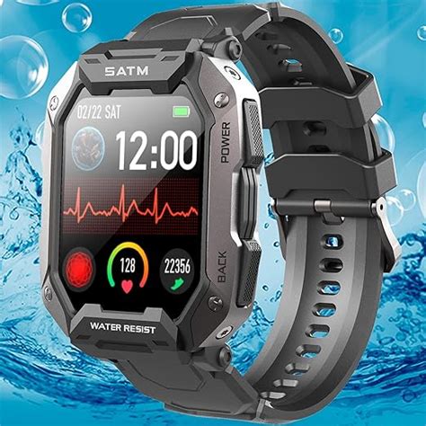 Military Smart Watch For Men 1 72 Large Hd Fitness Watch 5atm Waterproof Outdoor Tactical