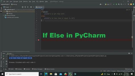 How To Use If Else Statements In Pycharm If Else Statements In Python Youtube