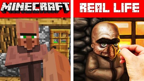 Minecraft Villager In Real Life Minecraft Vs Real Life Animation Youtube
