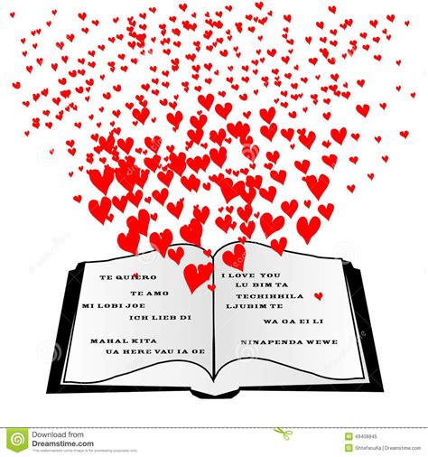 Open Book With Flying Hearts And I Love You Stock Photo Image 49408945