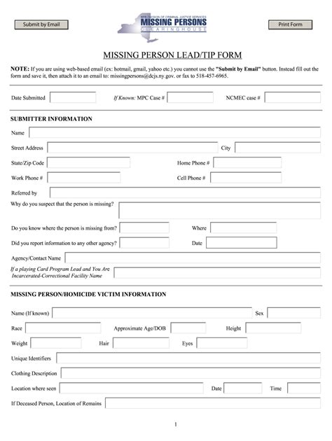 how to file a missing persons report in new york fill online printable fillable blank