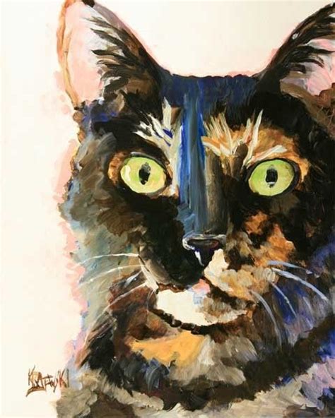 Tortoiseshell Cat Painting Tortie Cat Art Print Of Original Etsy
