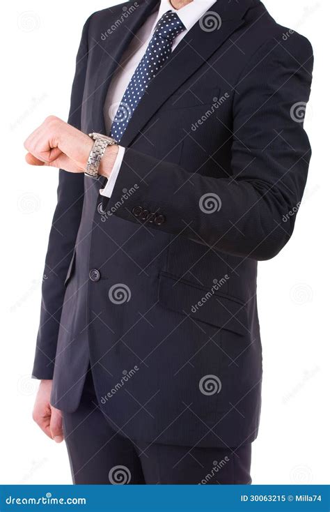 Businessman Checking Time On His Wristwatch Stock Image Image Of