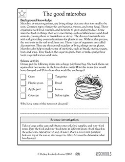 decomposing 5th grade science worksheet greatschools
