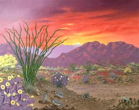 Desert Sunsetssouthwest Paintings Arizona Landscapes By