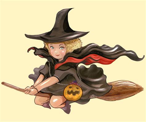 6 Best Images Of Free Printable Vintage Halloween Witch Vintage