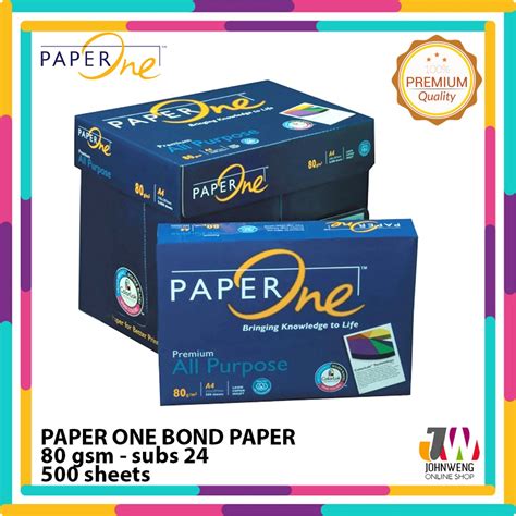Paper One Bond Paper 1ream 80 Gsm Subs 24 500 Sheets Shorta4long
