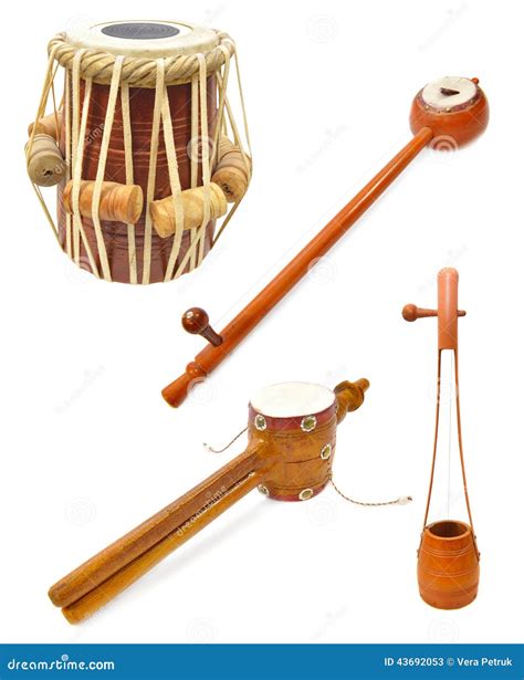 Indian Musical Instruments Stringed Guitars Called Sitars And Indian
