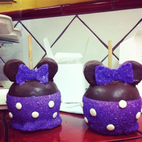 Minnie Mouse Caramel Apples Disney Desserts Disney Treats Disney Food