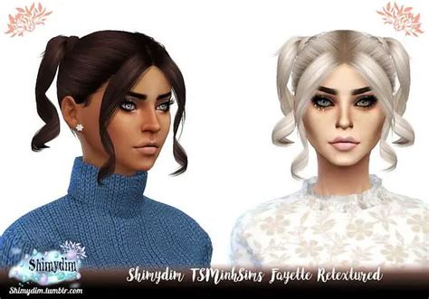 Tsminhsims Fayette Hair Retextured Shimydim Sims 4 Hairs