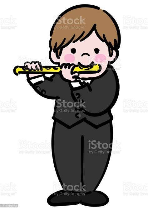 Ilustración De Instrumento De Viento Niño Tocando La Flauta Y Más