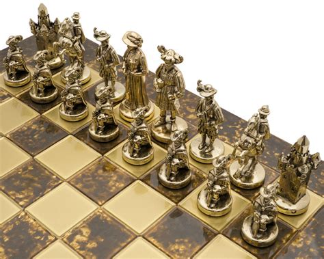 The Manopoulos Medieval Knights Luxury Chess Set With Wooden Case