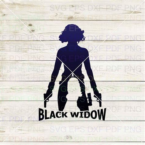 Black Widow Silhouette Svg Dxf Eps Pdf Png Cricut Cutting Inspire