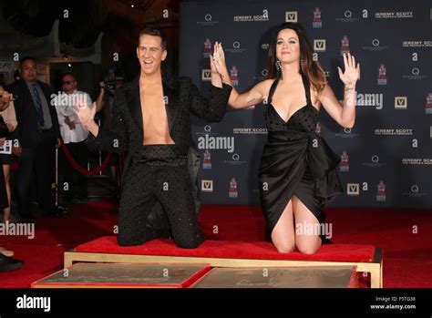 Jeremy Scott And Katy Perry Hand Print Ceremony At Tcl Chinese Imax Forecourt Featuring Jeremy