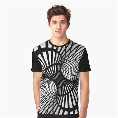 Op Art Black And White Wireframe Twisted Tilted Tunnel Optical Illusion