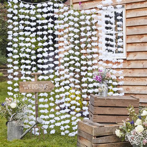 White Floral Wedding Backdrop 2 M Curtain By The Wedding Of My Dreams