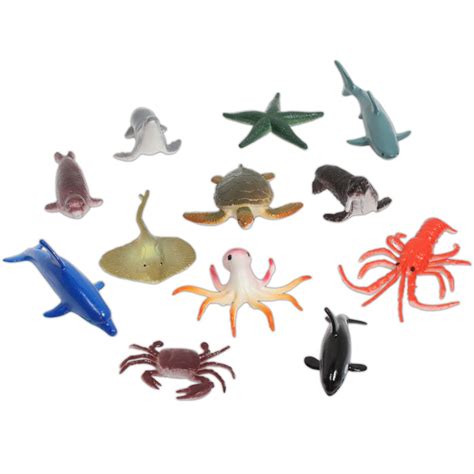 12 Pack Assorted Sea Animal Figures Turtle Crab Lobster Toys Party