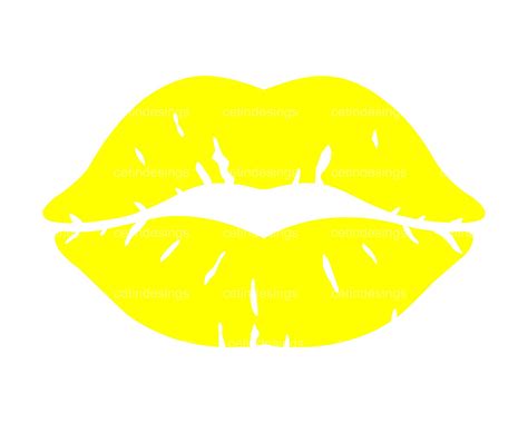 Yellow Lips Png Svg Clipart  Vector Kiss Svg Etsy Uk