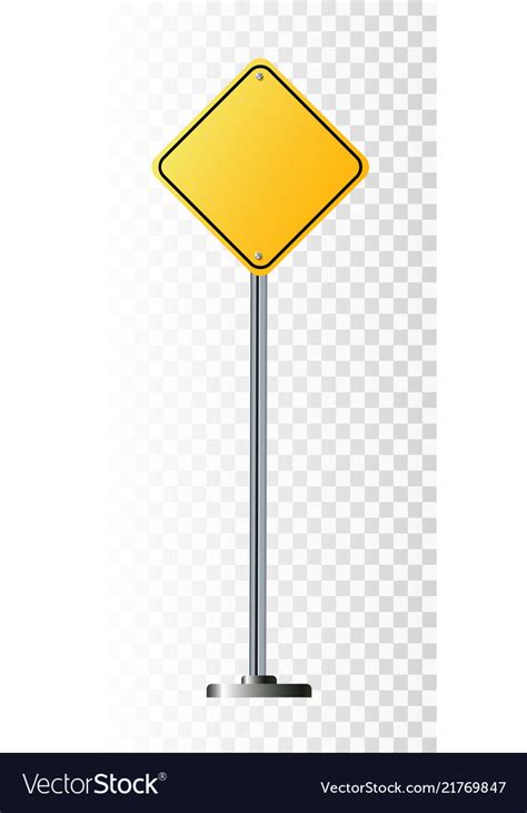 Blank Yellow Road Sign Or Empty Traffic Signs Vector Image