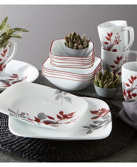 Corelle Kyoto Leaves 42 Pc Set Service For 8 And Reviews Dinnerware