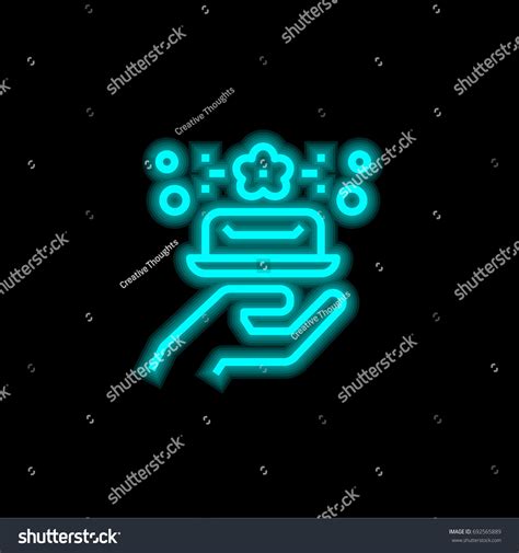 Spa Blue Glowing Neon Ui Ux Stock Vector Royalty Free 692565889