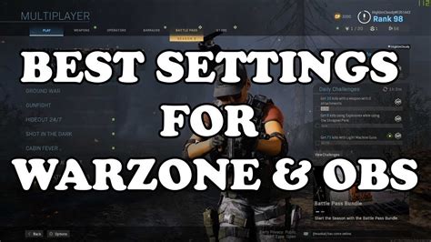 Best Obs Settings For Call Of Duty Warzone Youtube
