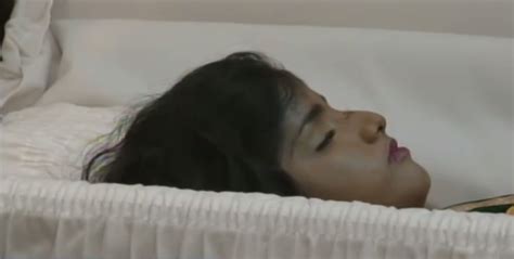 Meera Thomas In Her Open Casket During Her Funeral Funeral Casket