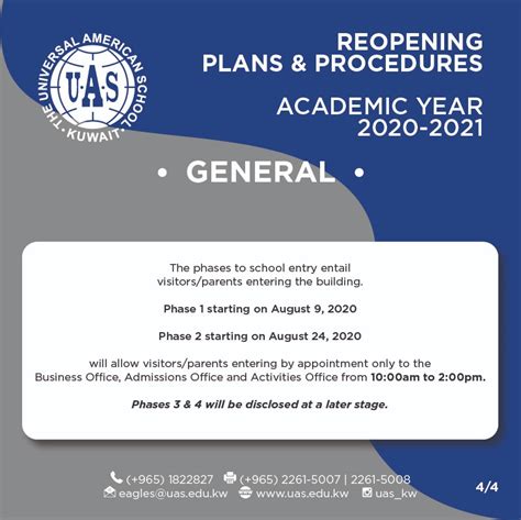 The facts about reopening schools. Re Opening Plans & Procedures Academic Year 2020-2021 ...