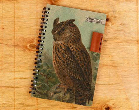 Owl Notebook Notebook Owl Writing Journal Spiral Notebook Etsy