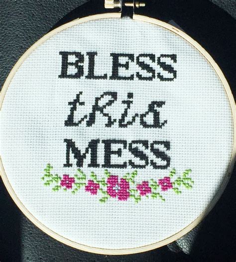 Click here >> www.etsy.com/listing/738853901 a wise, and. Bless this mess CROSS STITCH | Cross stitch, Stitch, Diy ...