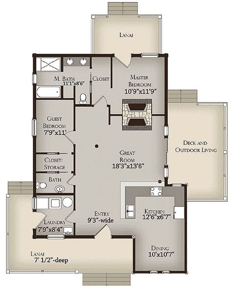 Plan Lsg13324ww 2 Bedroom 2 Bath Log Home Plan