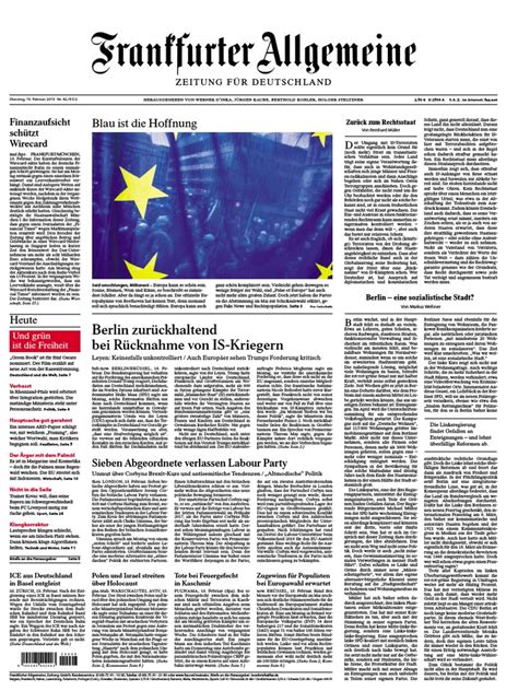 Frankfurter Allgemeine Zeitung F.a.Z. - 19. Februar 2019