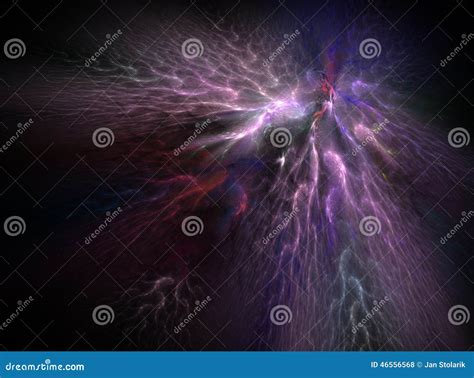 Purple Bright Abstract Fractal Effect Light Background Stock