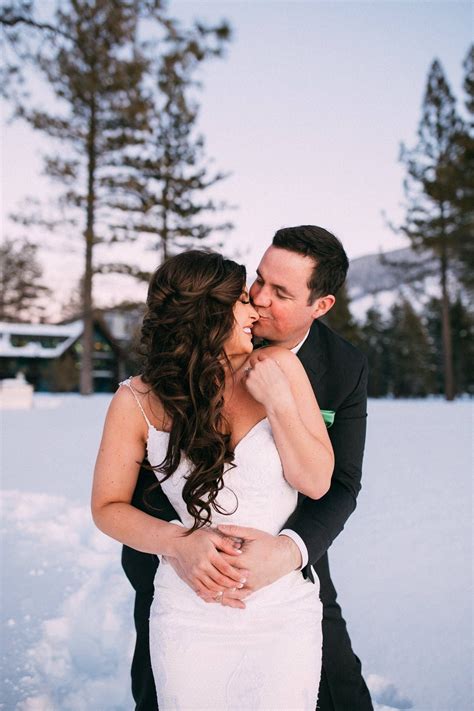 Lake Tahoe Snowy Elopement Bride And Groom Couples Sweet Love Sarah