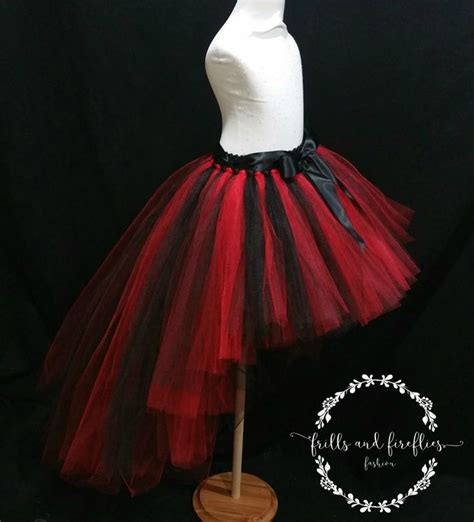 Black And Red Hi Lo Tulle Skirthigh Low Tutu Skirtskirts For Etsy