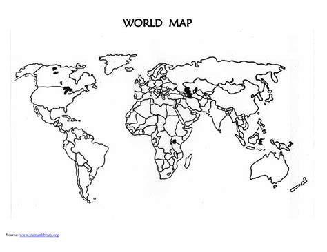 Printable Blank World Map Countries World Map Coloring Page World