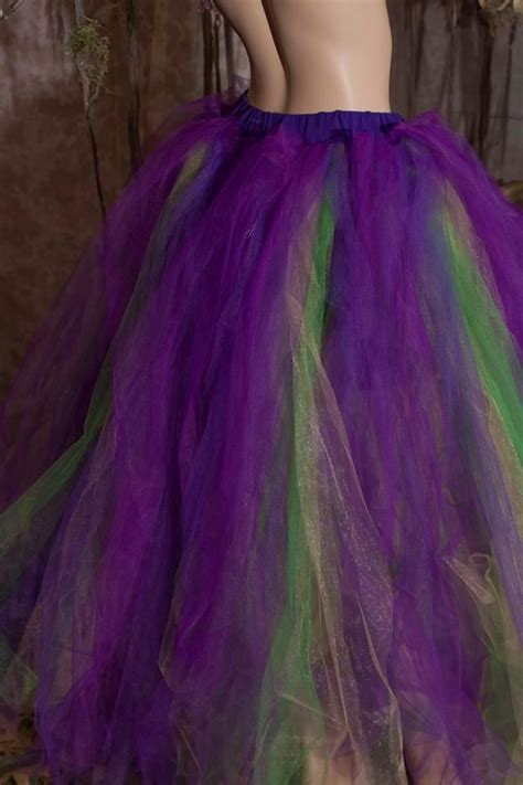 Mardi Gras Tulle Tutu Skirt Streamer Floor Length Fantasy Wedding