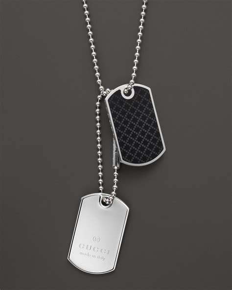 Lyst Gucci Dog Tag Necklace 236 In Metallic For Men