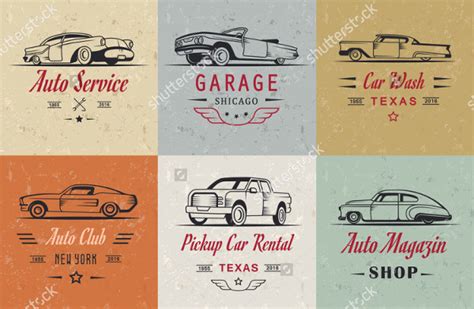 9 Vintage Car Logos Designs Templates