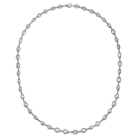 rose cut diamond platinum necklace at 1stdibs