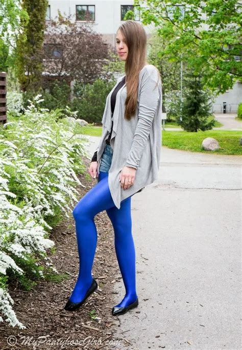 Blue Uppsala In May Mypantyhosegirl Fashion Tights Sexy Women Outfits Colored Tights Outfit