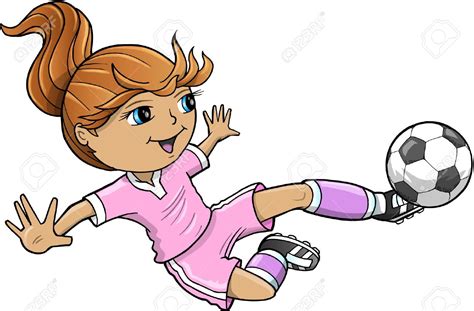 Little Girl Playing Soccer Clipart Clipground