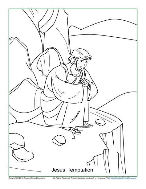 Jesus Is Tempted Coloring Page Sundayschoolist