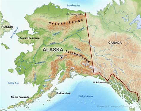 Alaska is the largest state in the united states by area and it is a u.s. Physical map of Alaska